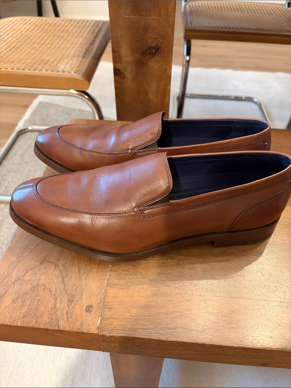 Cole Haan Men's Chestnut Brown Leather Slip-On Loafers - Picture 2 of 6